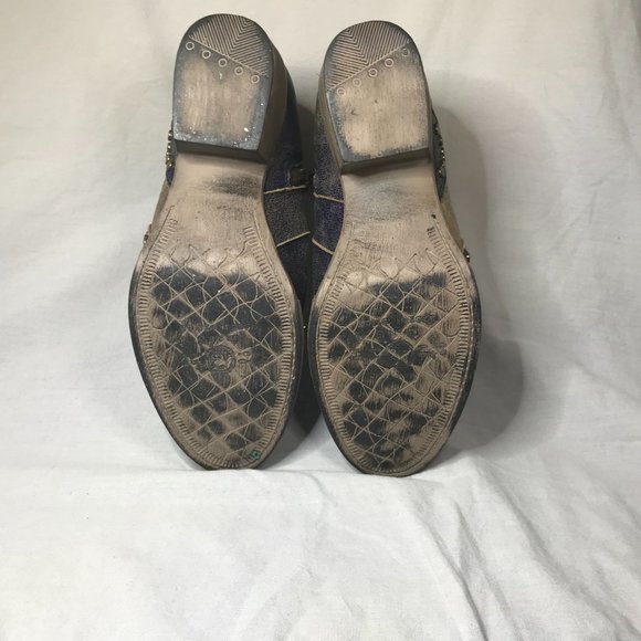 Circle G By Corral Ladies Ankle Boots Navy Star Inlay Studs Ankle Size 7 - Picture 8 of 8